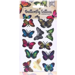 Stickers> Tattoos vlinders metallic