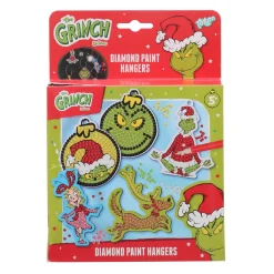 Diamond Painting> The Grinch diamond paint hangers 5 stuks inclusief 1100 diamonds