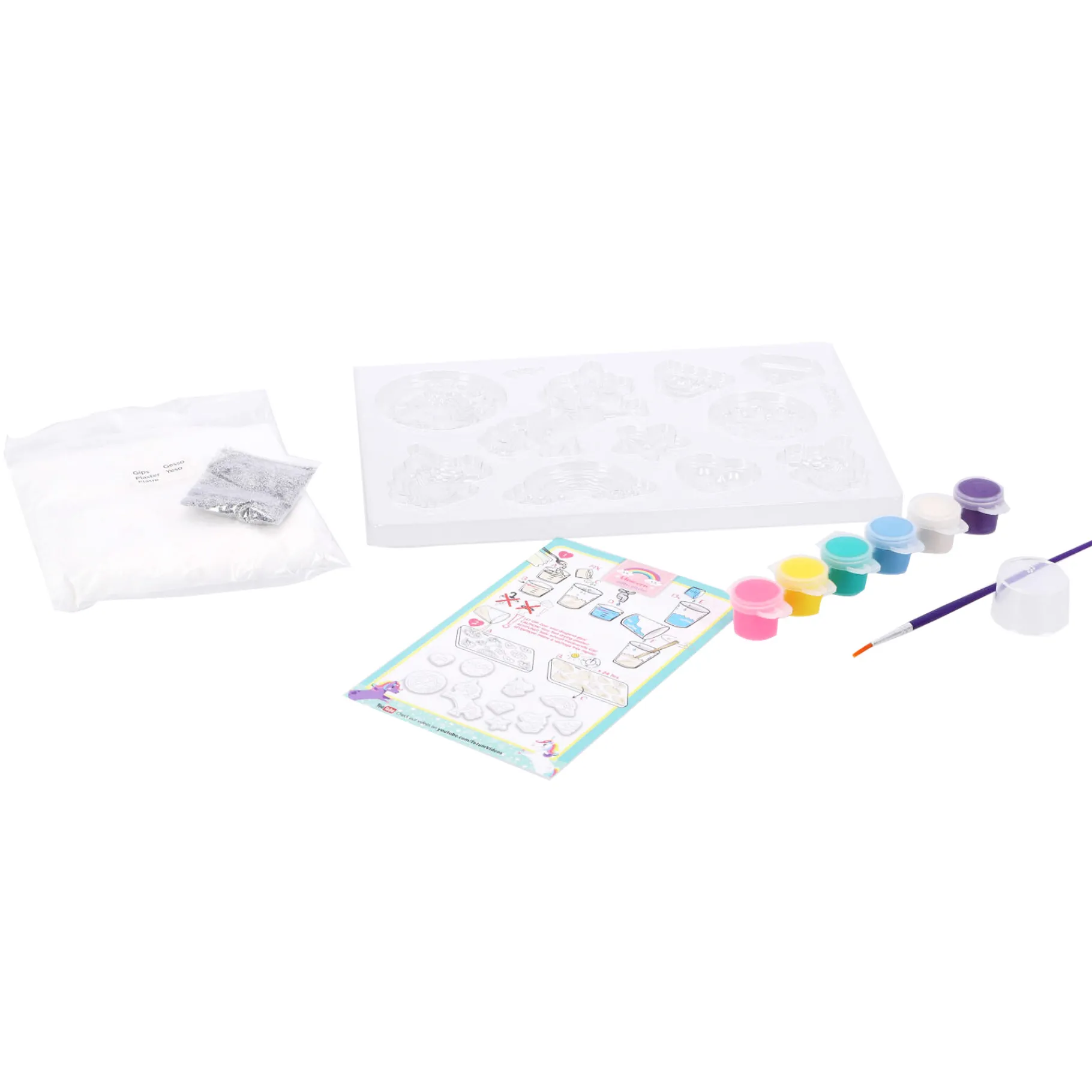 Gips>Totum unicorn glittergips en verfset