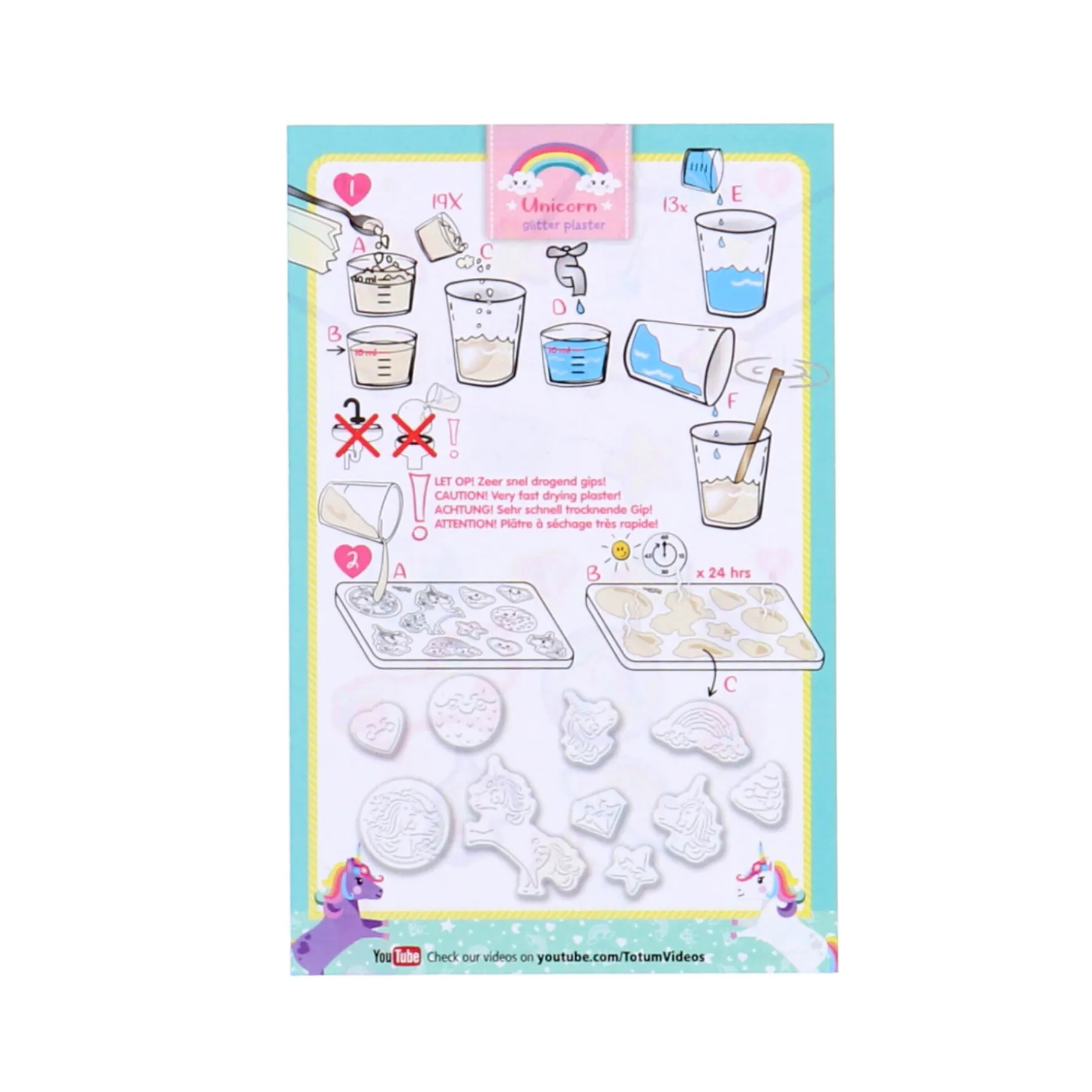 Gips>Totum unicorn glittergips en verfset