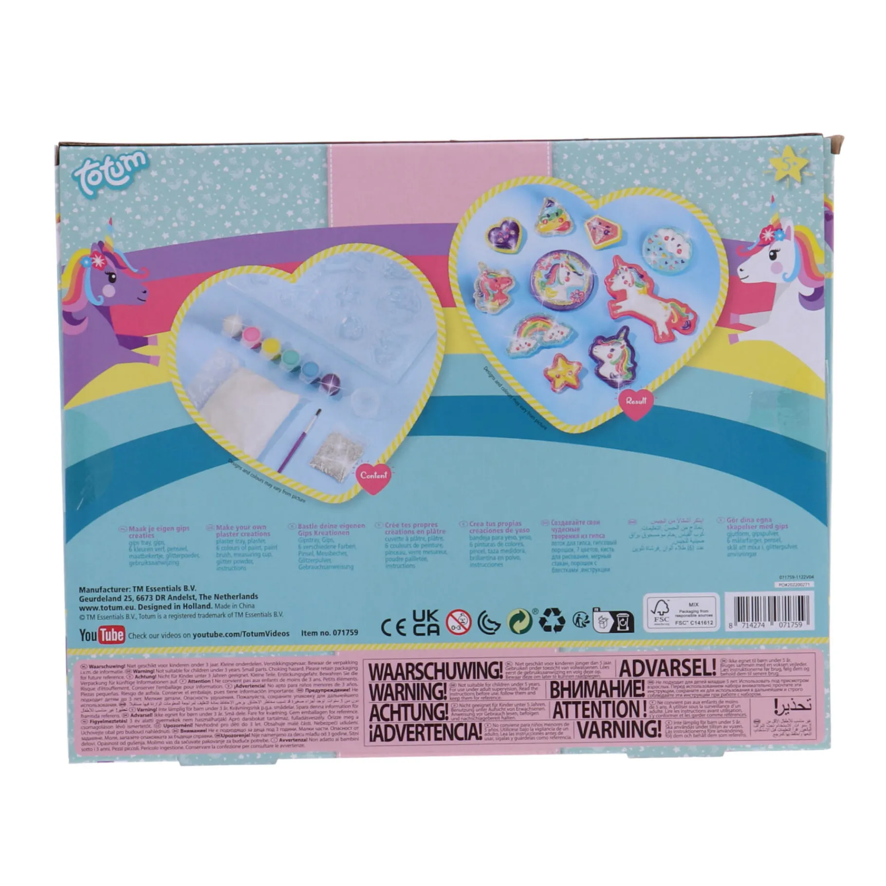 Gips>Totum unicorn glittergips en verfset