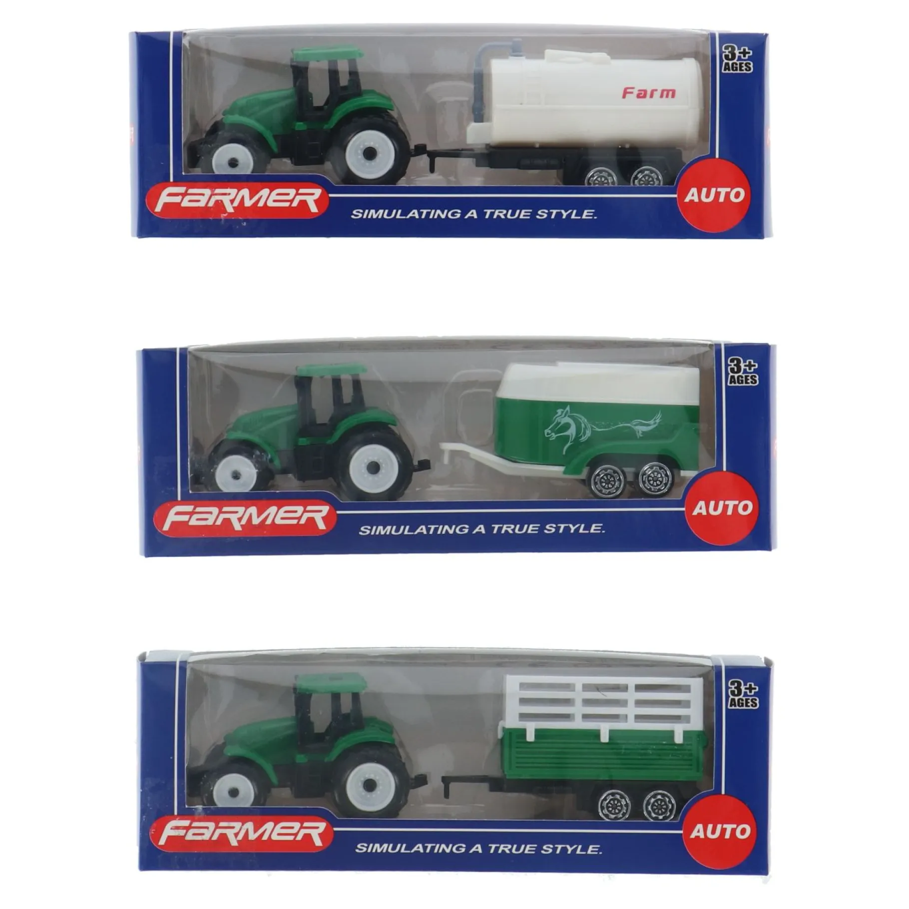 Voertuigen|Jongens> Tractor Met Aanhanger 3 Assorti