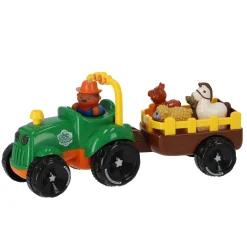 Boerderij|Jongens> Tractor met dieren op aanhanger met licht en  geluid