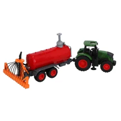 Auto's></noscript> Tractor met giertank kids globe 49 cm groen/rood