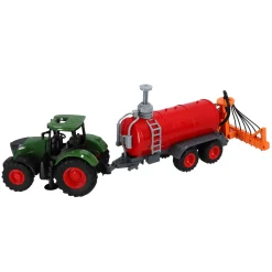 Auto's></noscript> Tractor met giertank kids globe 49 cm groen/rood