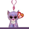 Sleutelhangers|Vloerpuzzels> Ty Beanie Boo Sleutelhanger Cassidy Lavender Cat