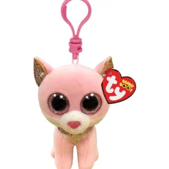 Sleutelhangers> Ty Beanie Boo Sleutelhanger Fiona Pink Cat