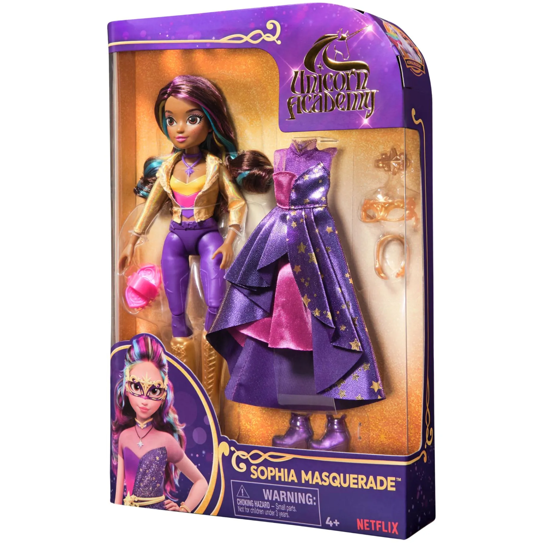 Meisjes|Tienerpoppen> Unicorn Academy Pop Deluxe Sophia Gemaskerd Bal 24 Cm