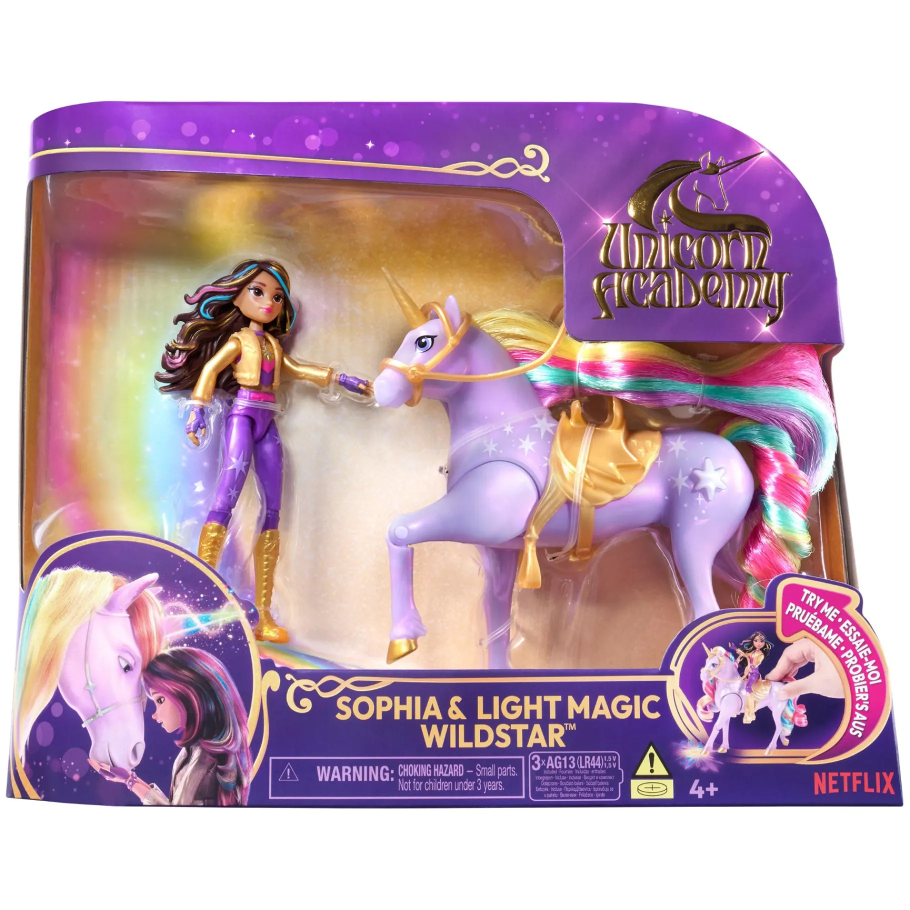 Meisjes|Tienerpoppen> Unicorn Academy Pop Sophia & Unicorn Wildstar (Met licht)