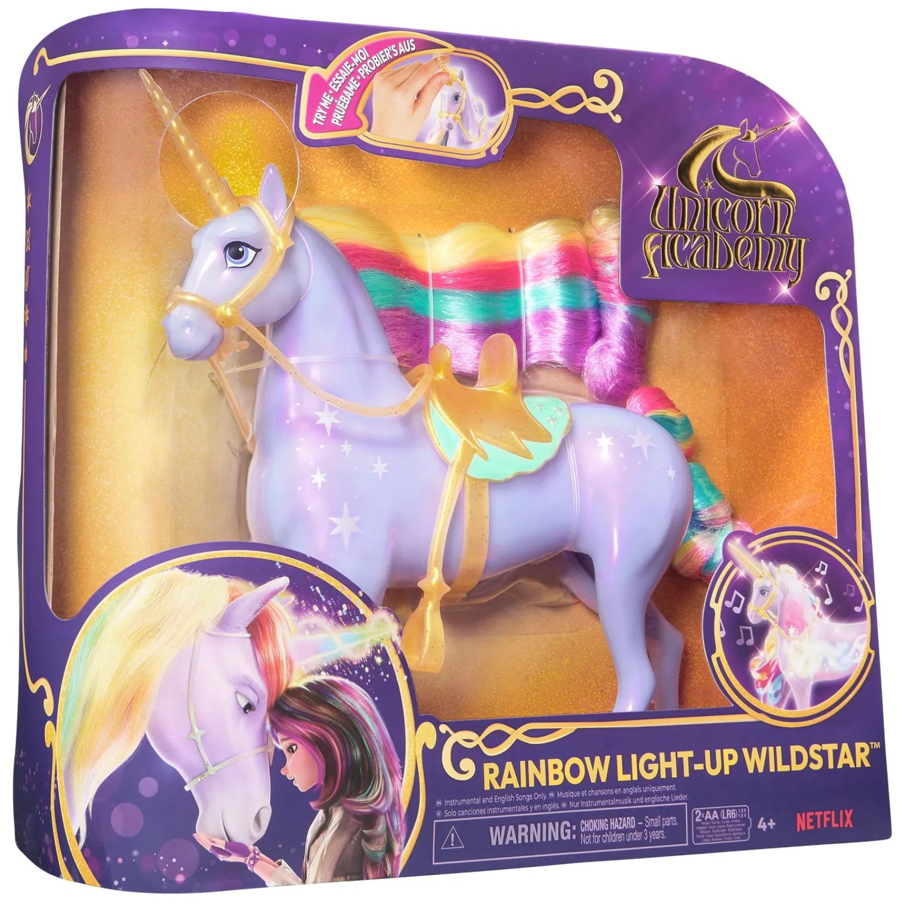 Meisjes|Tienerpoppen> Unicorn Academy Unicorn Wildstar Rainbow LightUp 28Cm