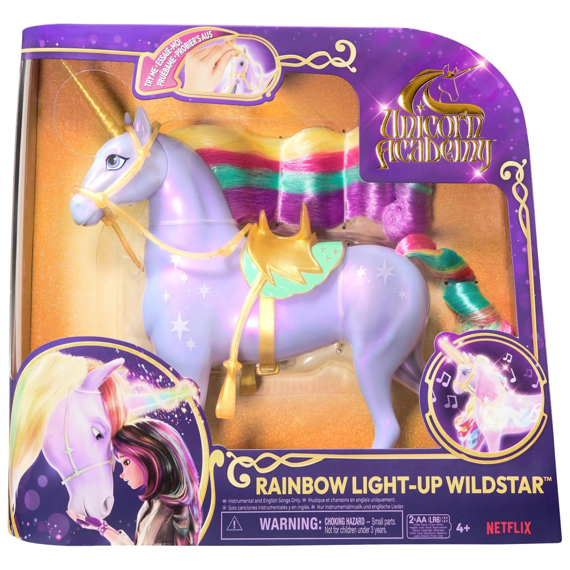 Meisjes|Tienerpoppen> Unicorn Academy Unicorn Wildstar Rainbow LightUp 28Cm