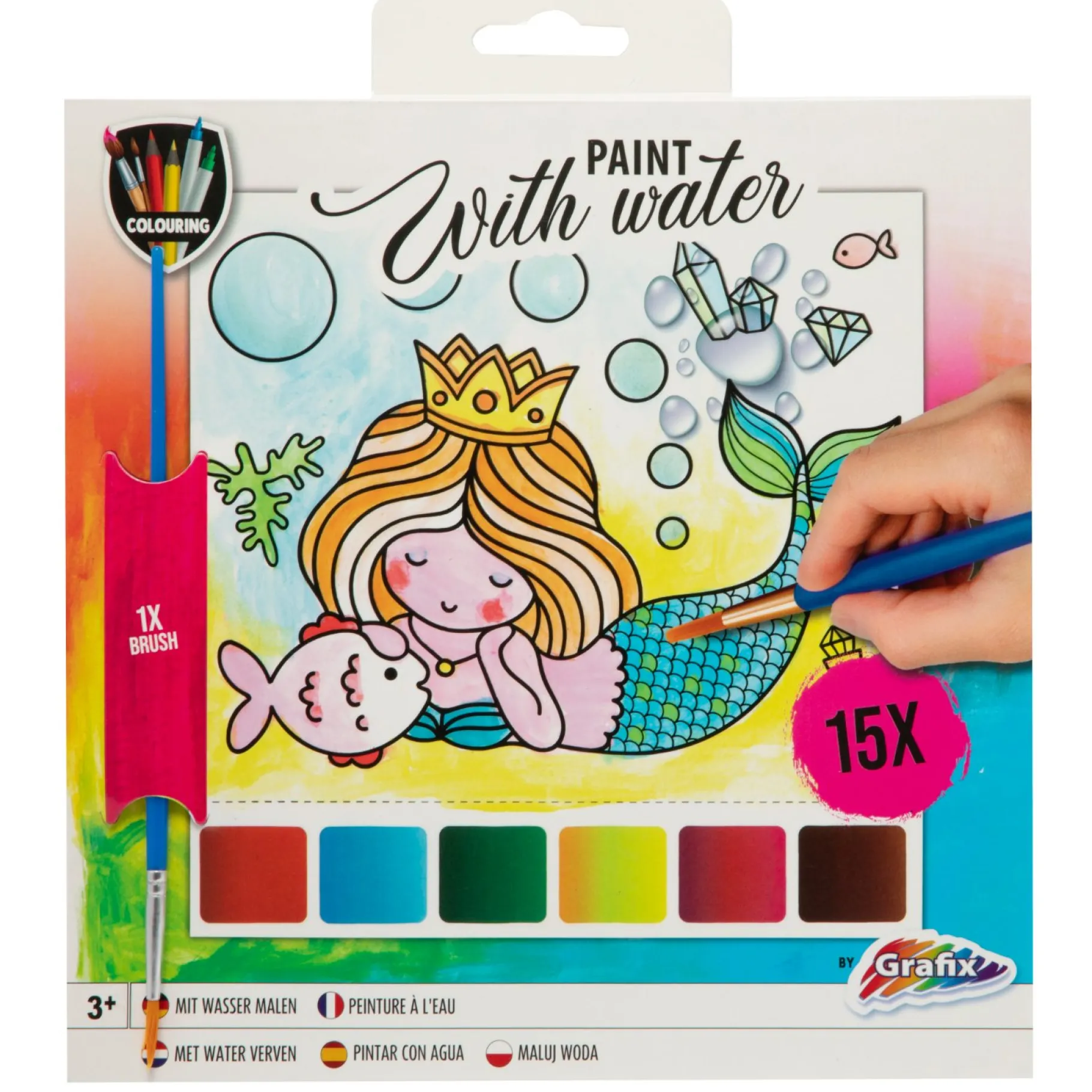 Verven / Schilderen> Verven met water 15 sheets met kwast