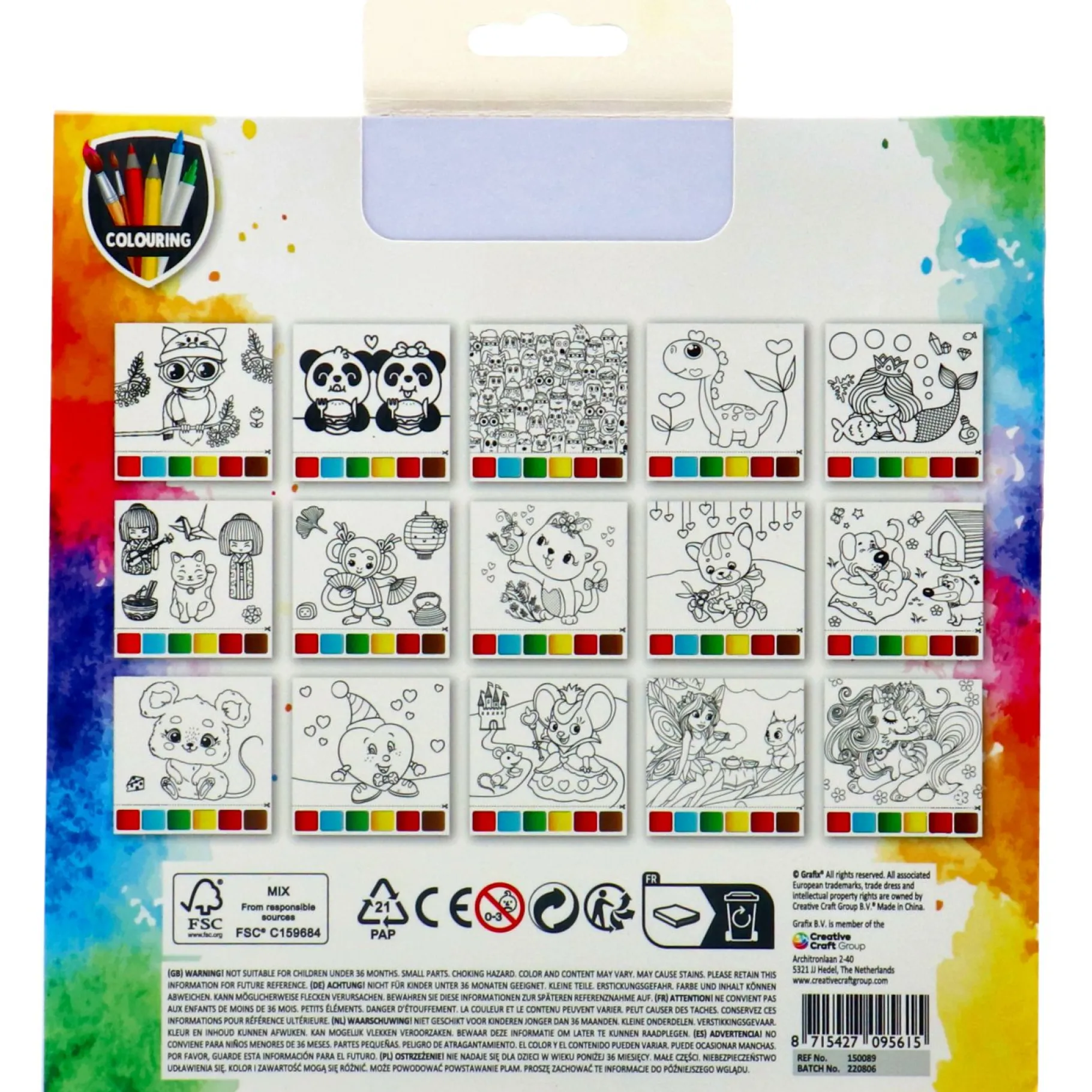 Verven / Schilderen> Verven met water 15 sheets met kwast