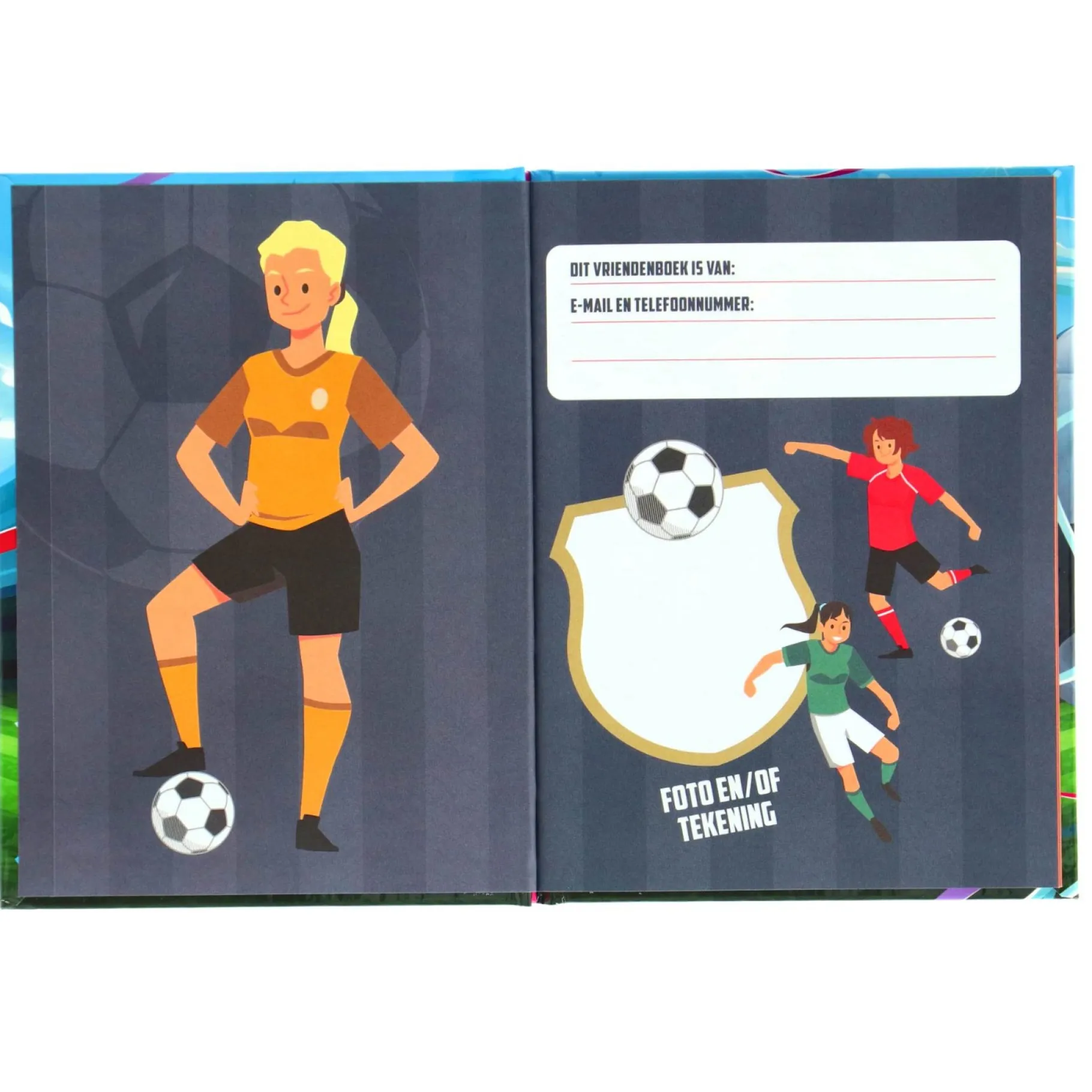 Kleurboeken|Vriendenboeken> Vriendenboek voetbal meisjes