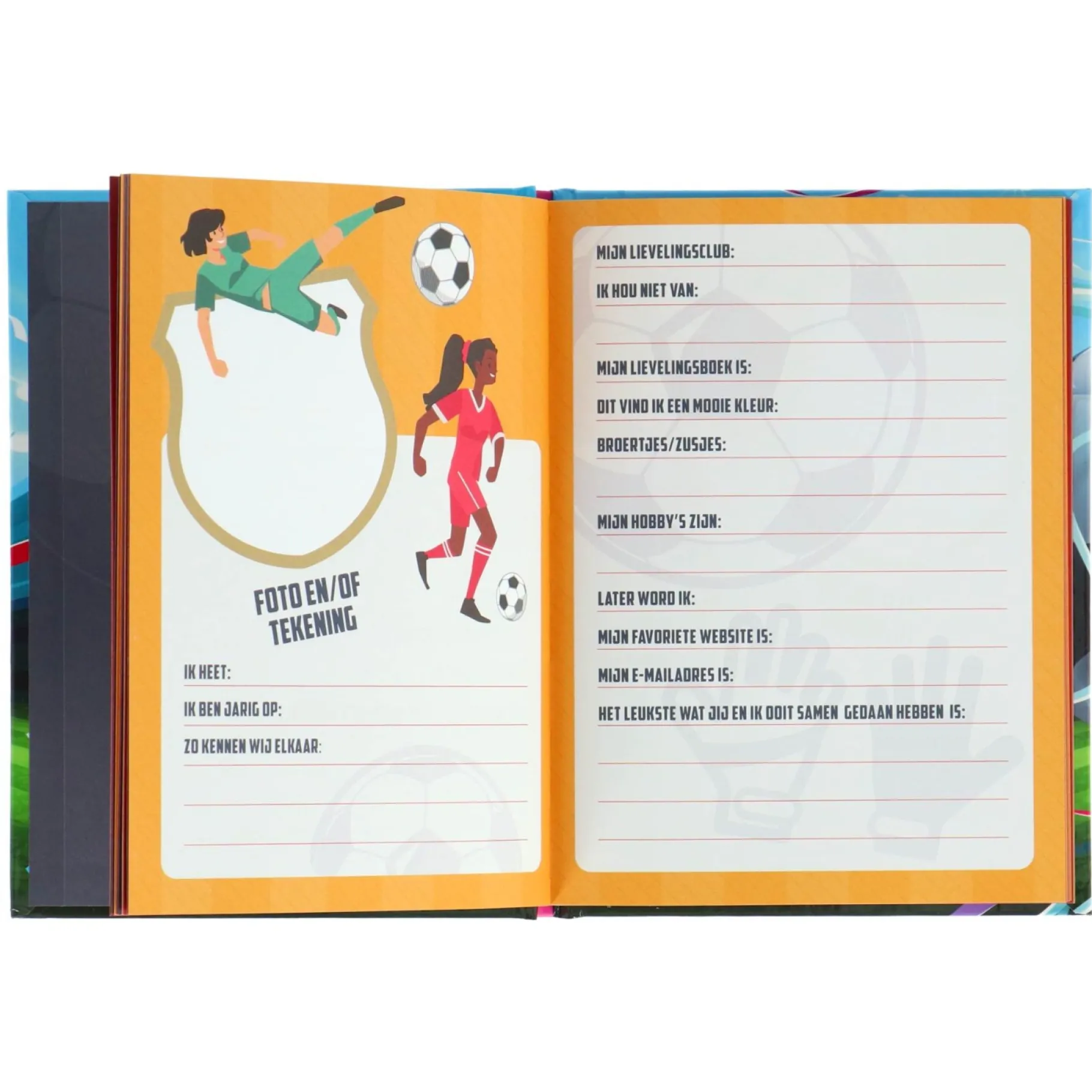 Kleurboeken|Vriendenboeken> Vriendenboek voetbal meisjes