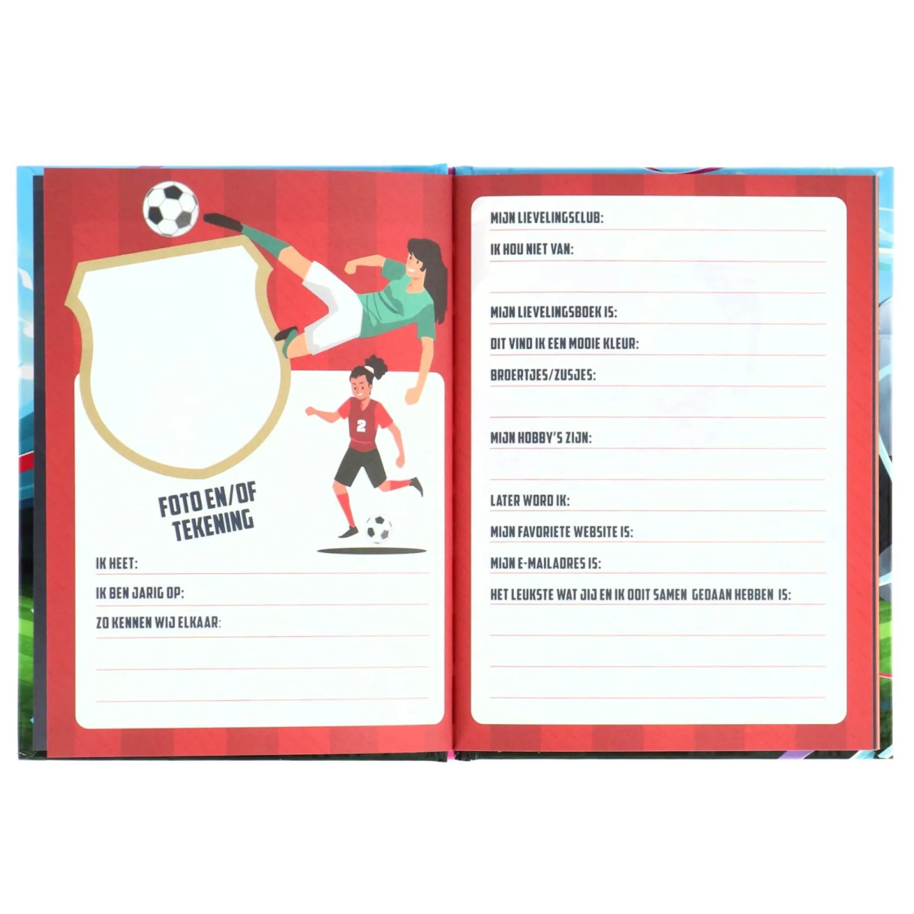 Kleurboeken|Vriendenboeken> Vriendenboek voetbal meisjes