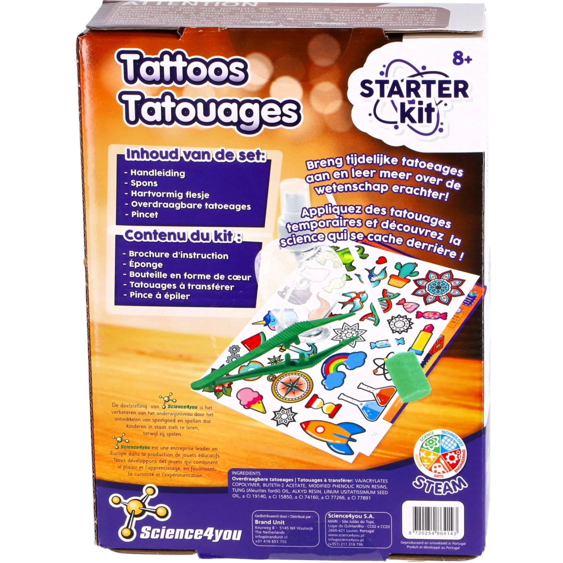 Jongens|Wetenschapsspellen> Wetenschap Tattoo Starter Set