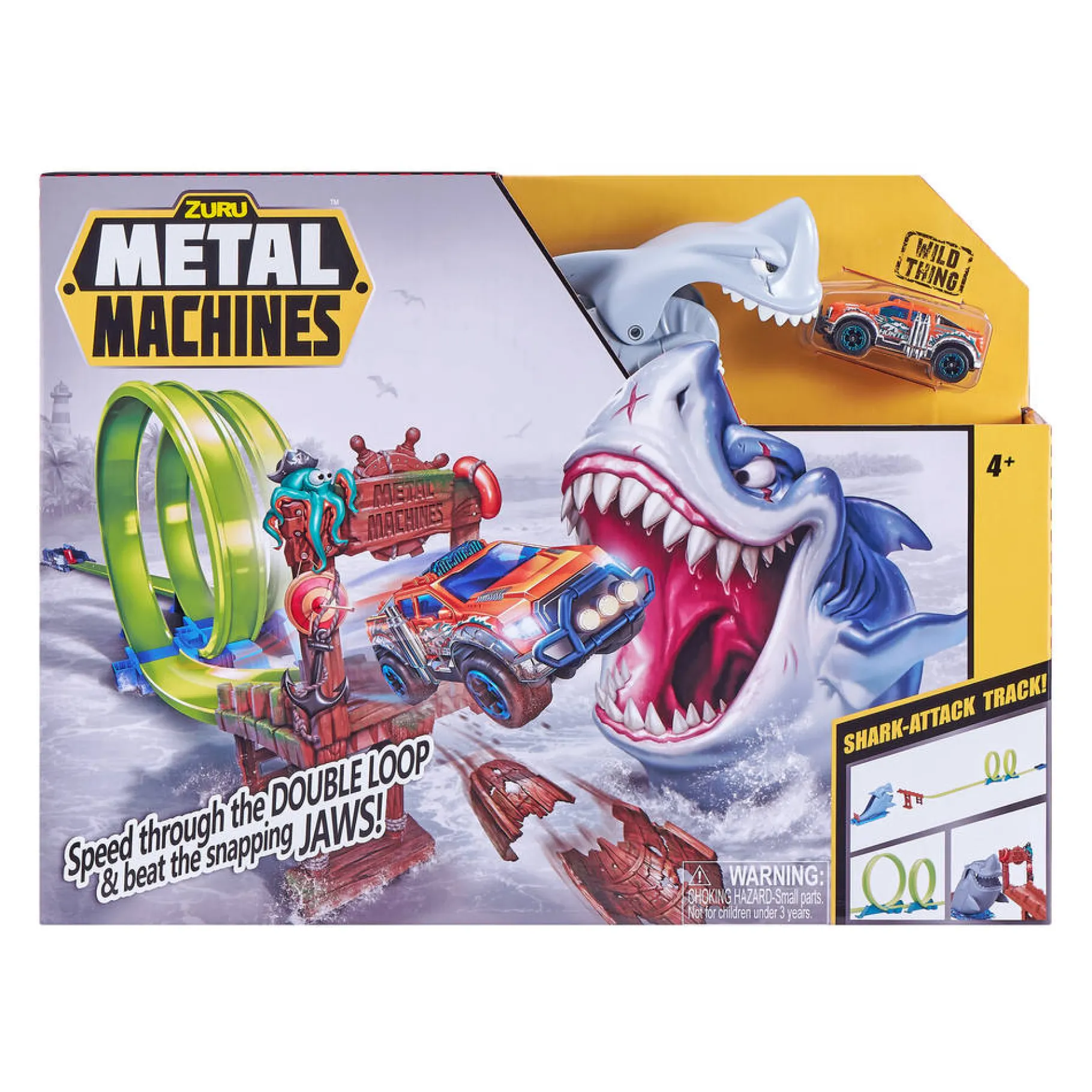 Stuntsets|Jongens>Zuru Metal Machines Shark Attack Racebaan met Diecast Auto