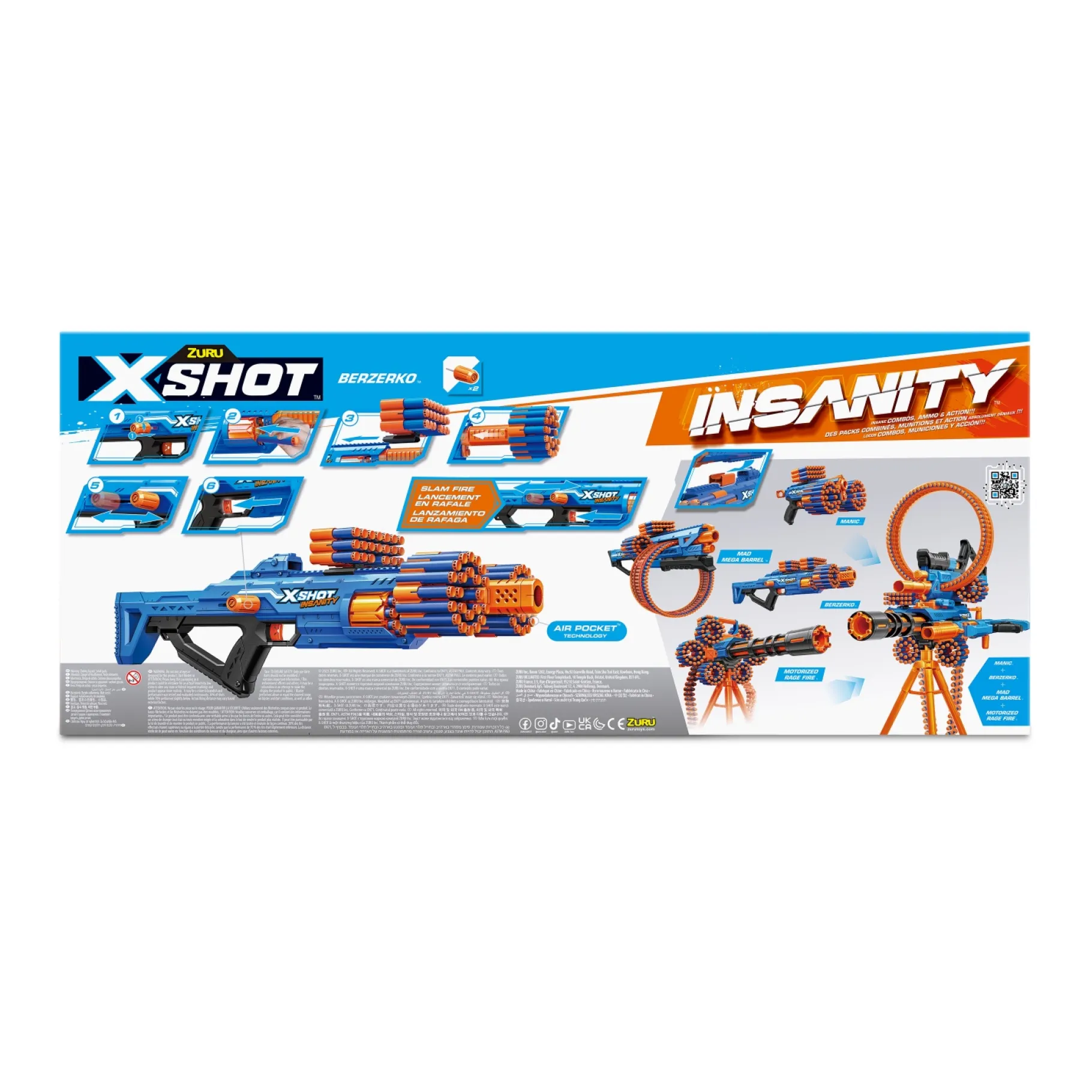 Blasters|Jongens>Zuru X-Shot insanity berzerko 8 shot (48 darts)